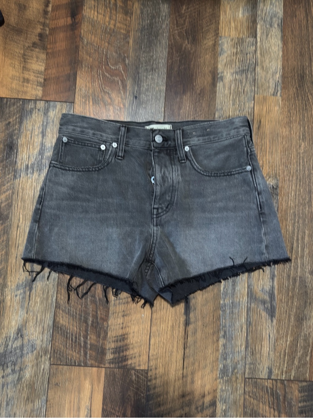 Madewell Relaxed Denim Jean Shorts black wash size 26